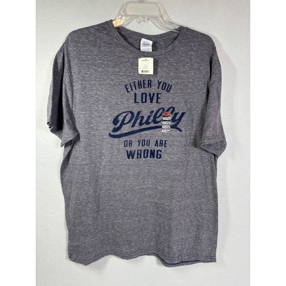 Rally House Philadelphia Either You Love Philly Graphic T-Shirt XL Denim Blue